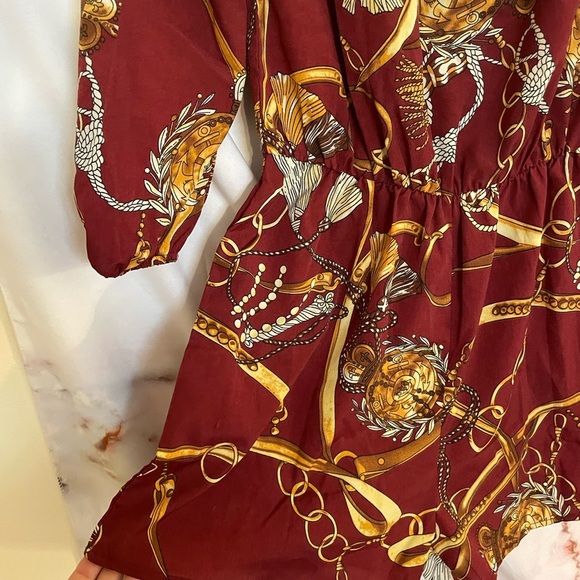 NWOT Burgundy and Gold Romper - Picture 3 of 5